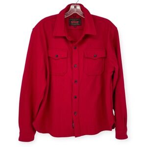 Schott NYC Red Wool Blend CPO Shirt Jacket Mens 2XL Workwear Utility Americana